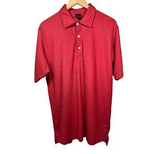 DUNNING GOLF Men's Short Sleeve Performance Golf Polo Shirt Red Size Large